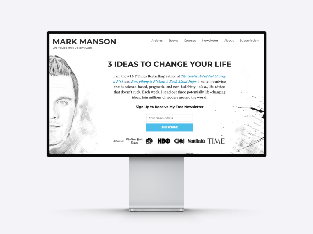 mark manson's writer website