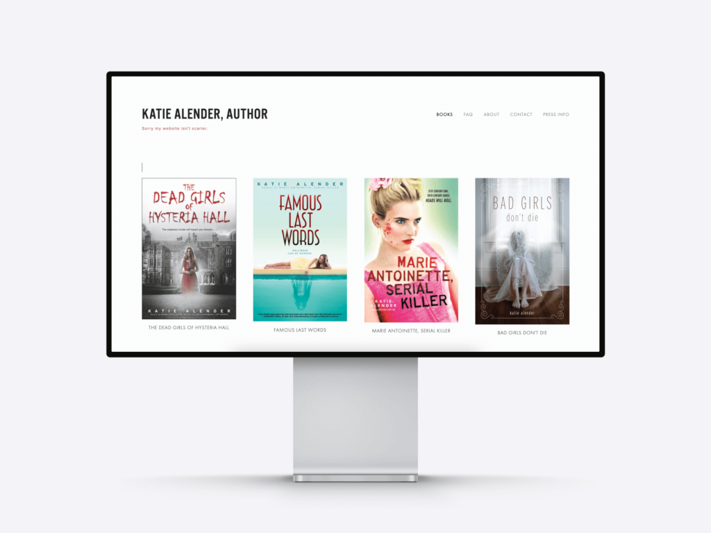 the best author websites: katie alender's site