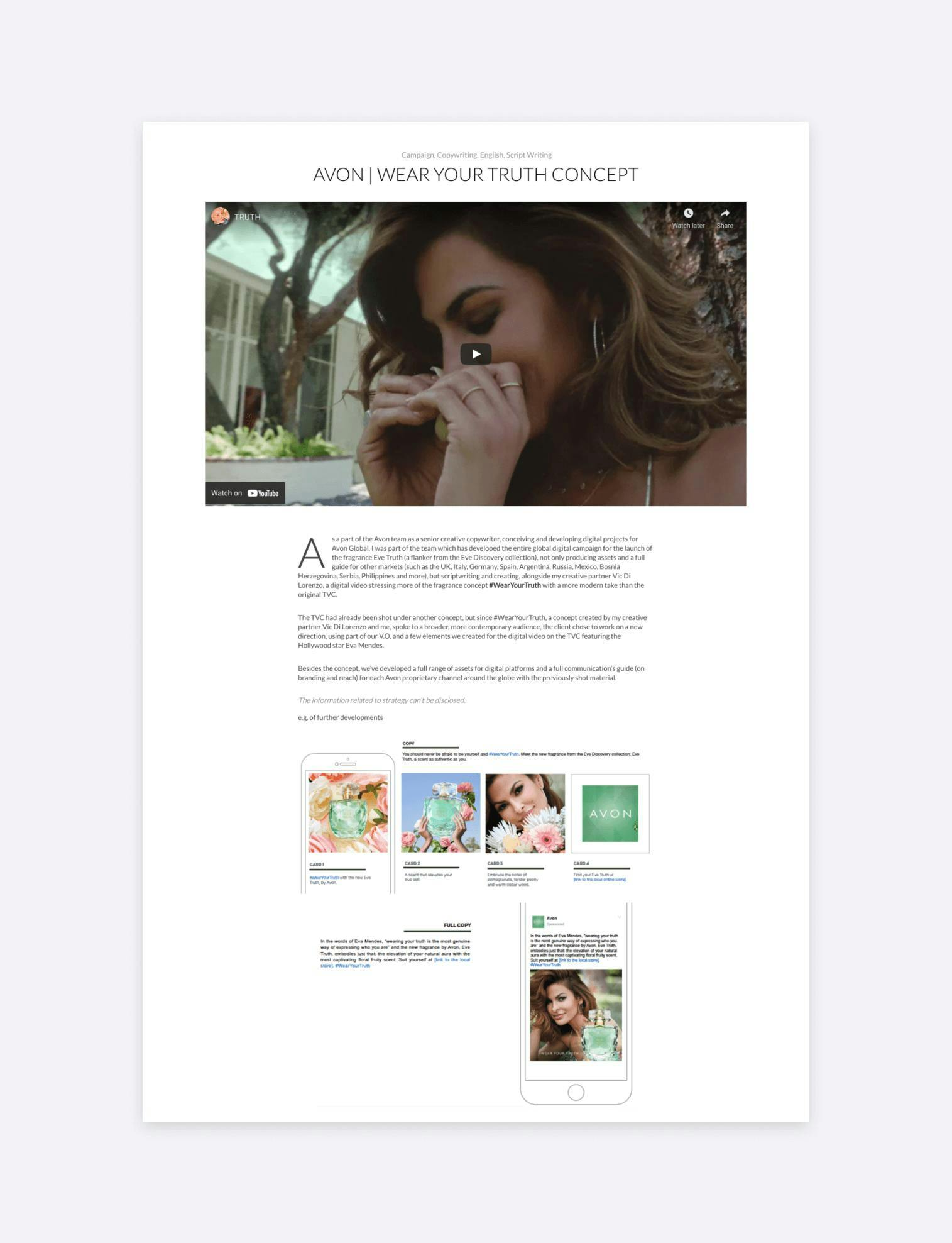 A social media case study of a project for AVON