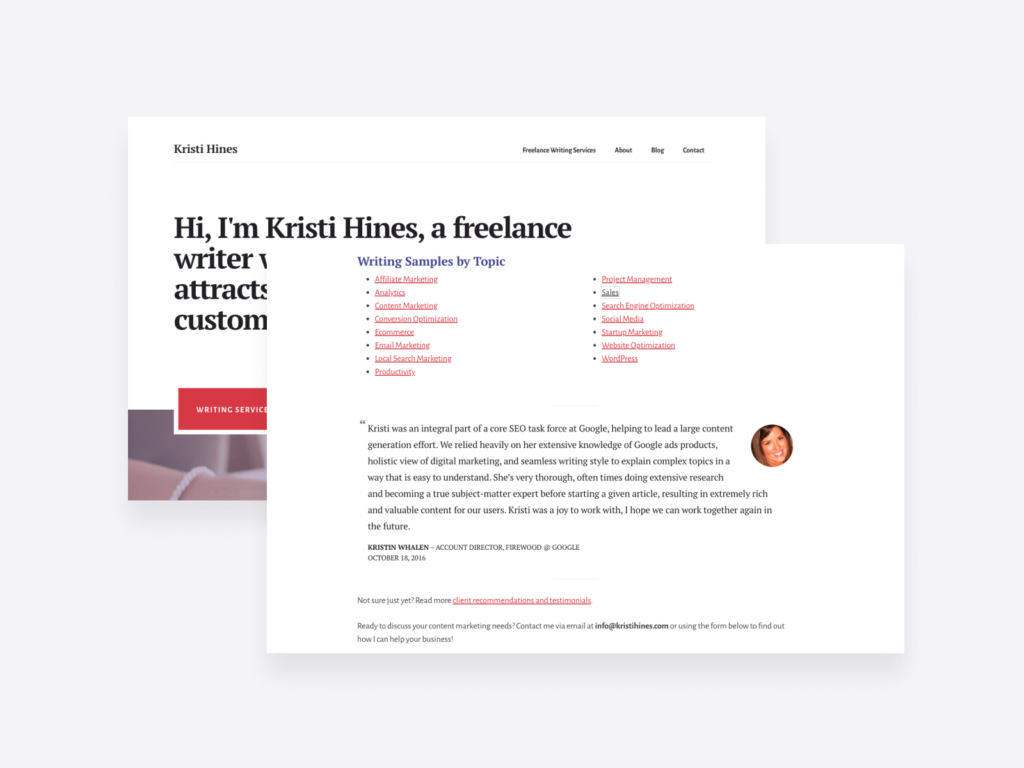 freelance writing portfolio of kristi hines