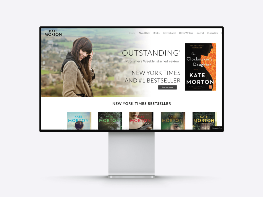 best author website examples: kate morton's website